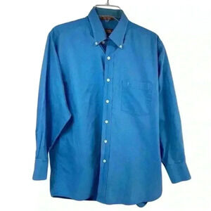 Michael Kors Men's Blue Long Sleeve Button-Down Shirt Size L Casual